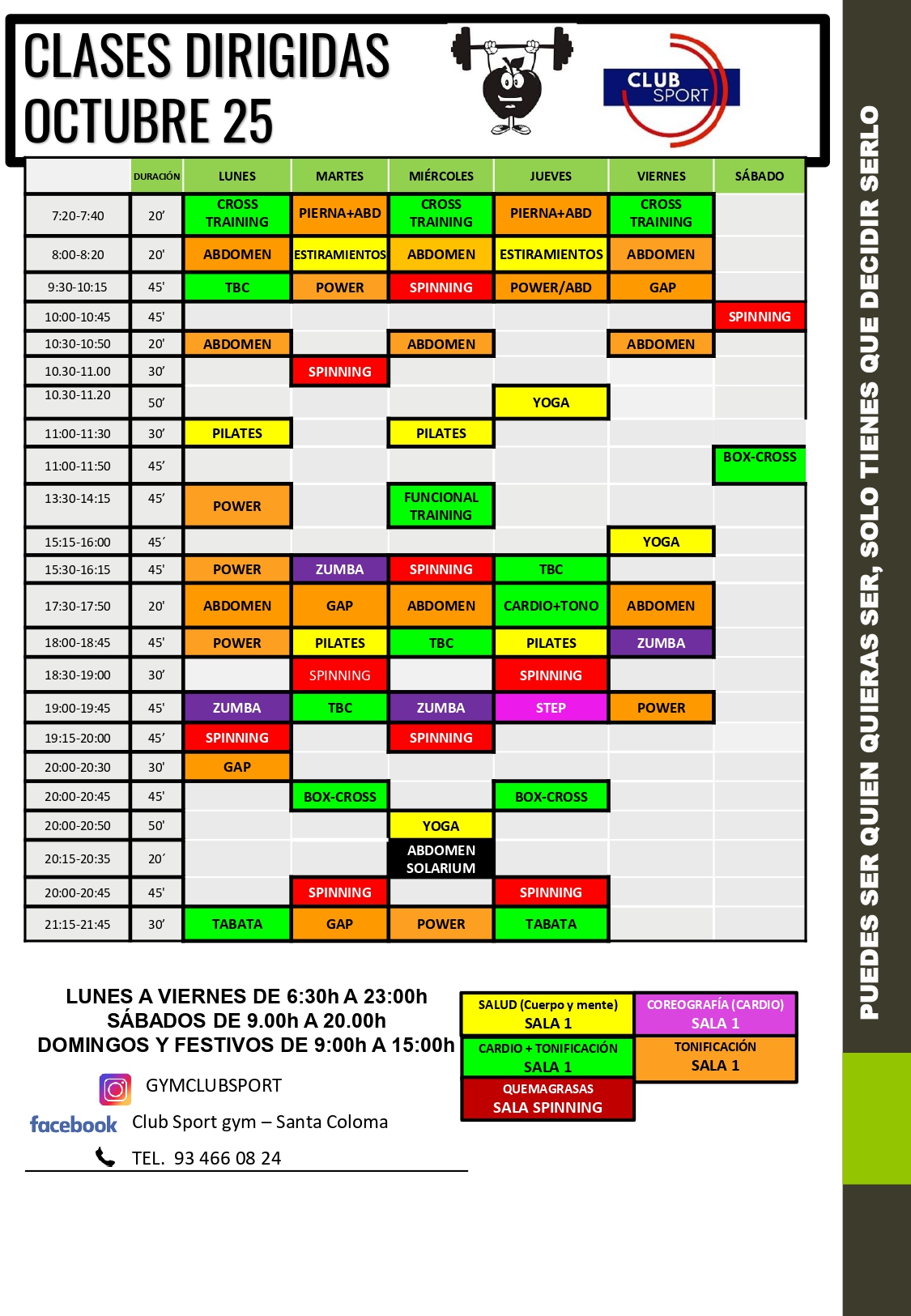 Horario Gimnasio Low Cost Club Sport Santa Coloma