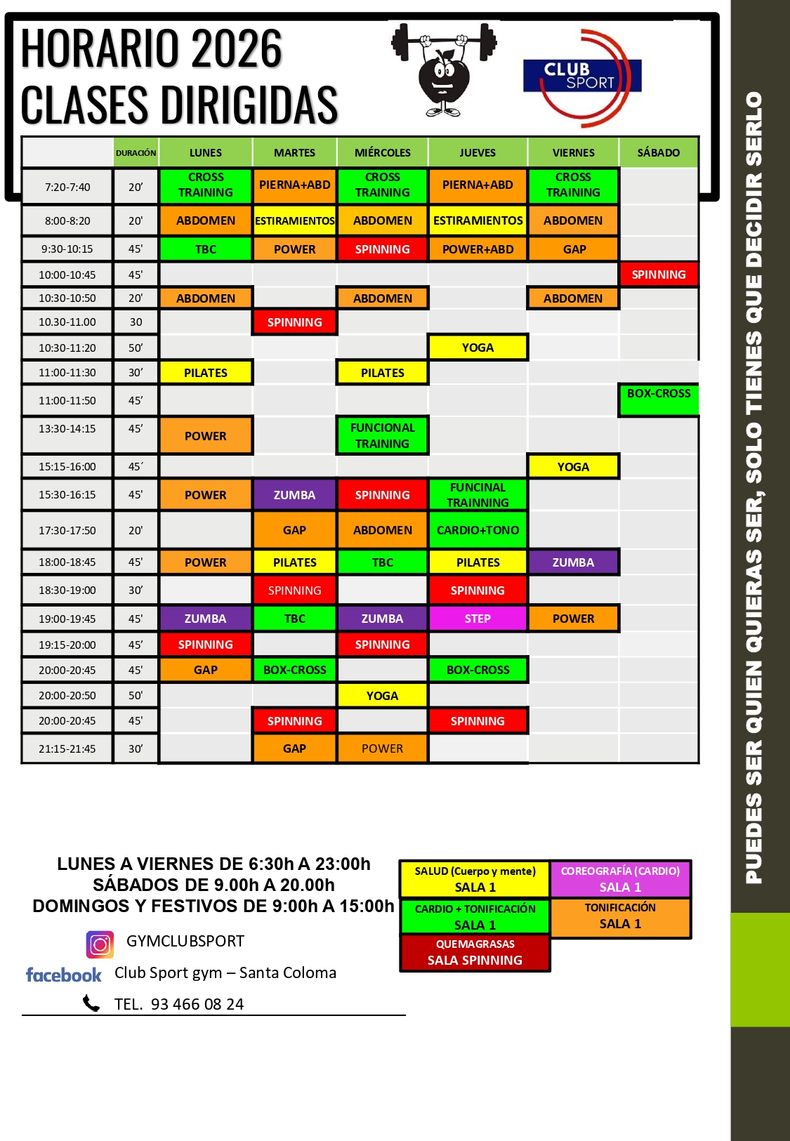 Horario Gimnasio Low Cost Club Sport Santa Coloma