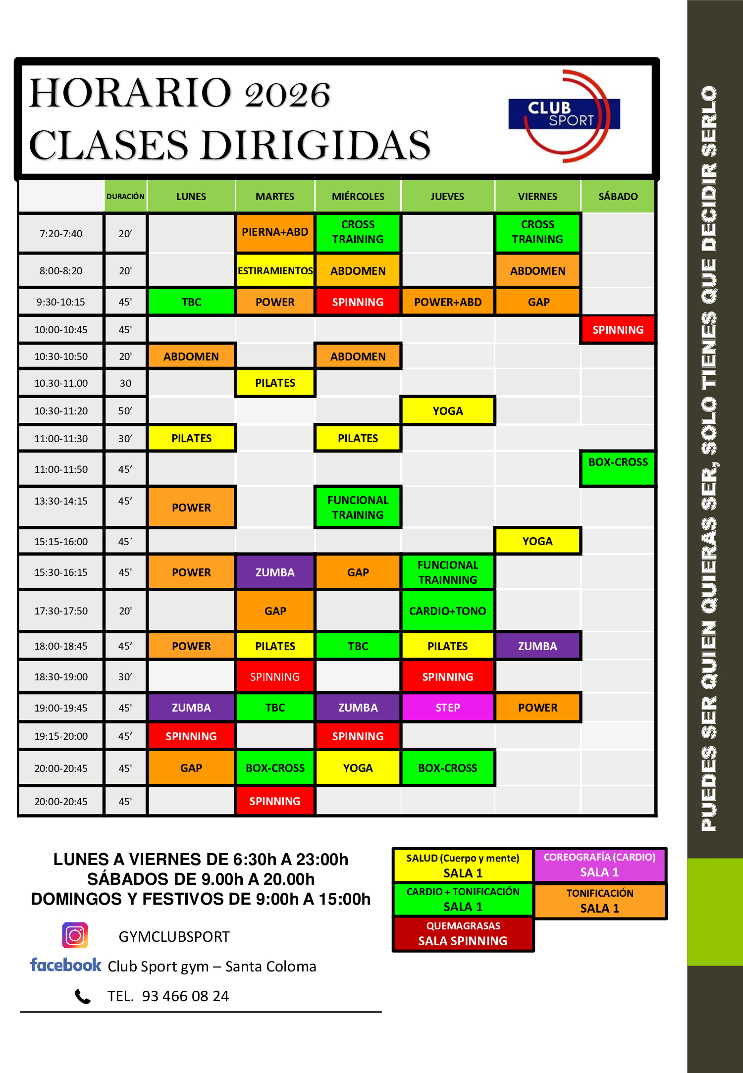 Horario Gimnasio Low Cost Club Sport Santa Coloma