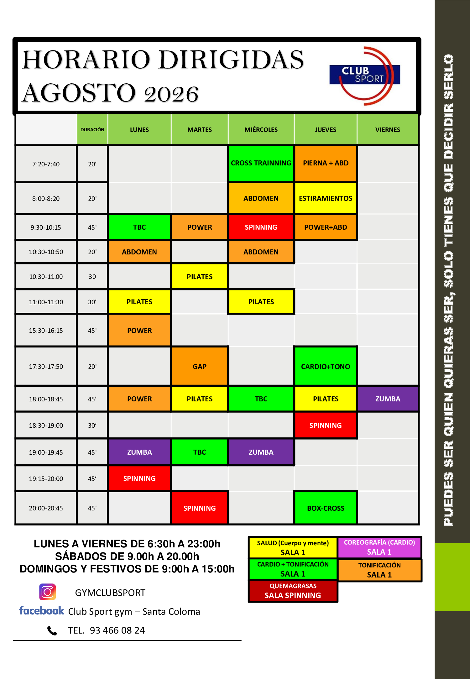 Horario Gimnasio Low Cost Club Sport Santa Coloma